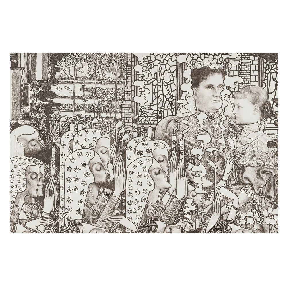 Nowoczesna fototapeta na wymiar „Portrety w kwiatowych ramach”