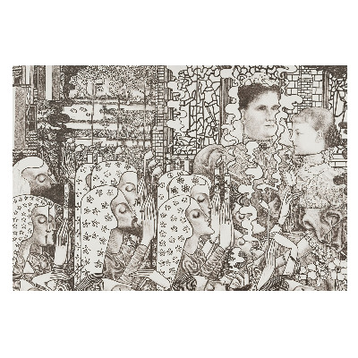 Nowoczesna fototapeta na wymiar „Portrety w kwiatowych ramach”