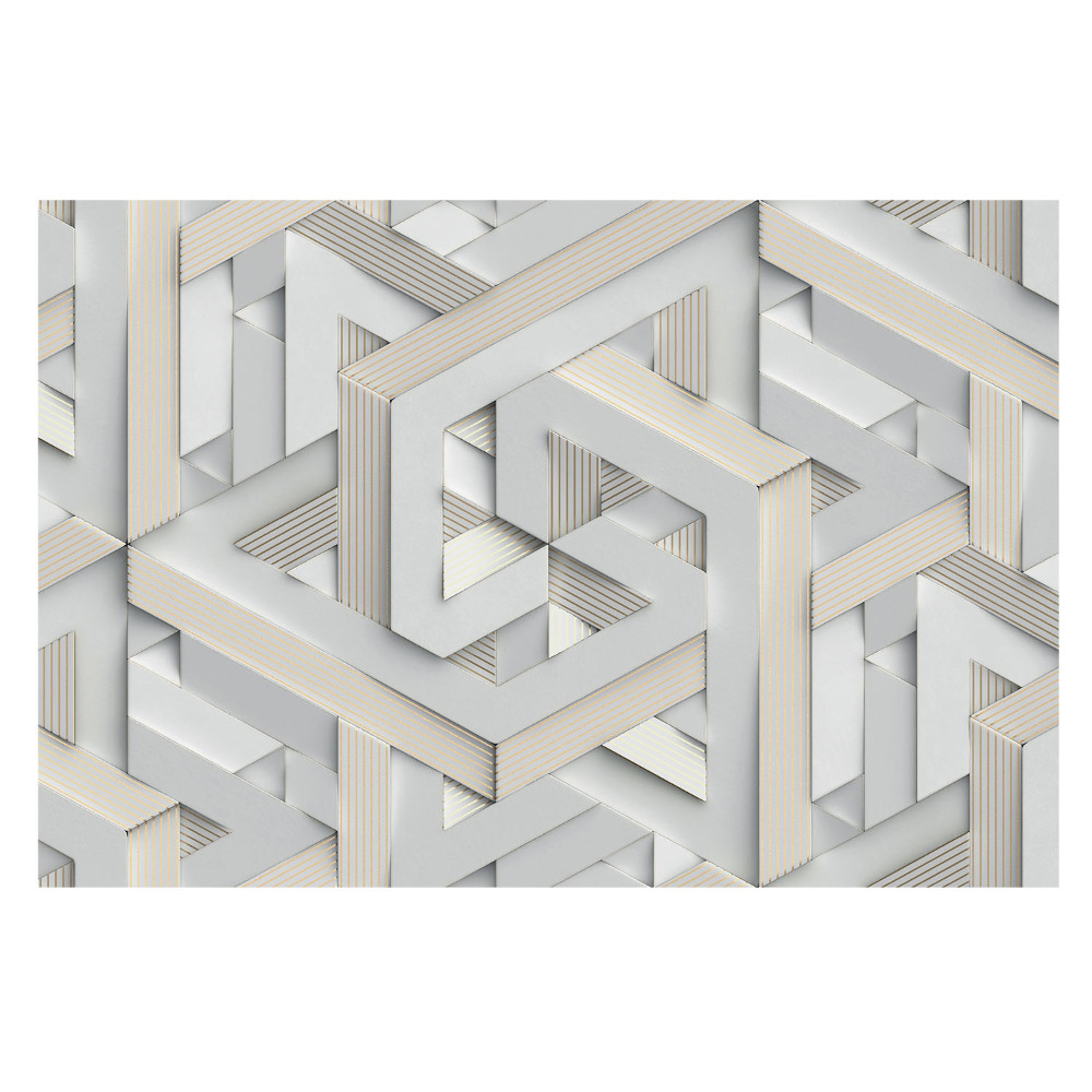 Fototapeta 3D z iluzją geometryczną do salonu
