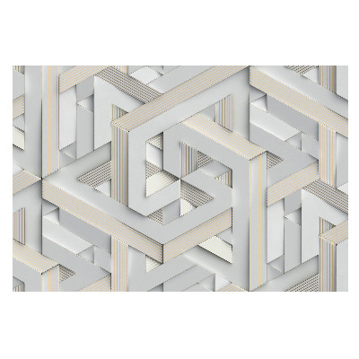 Fototapeta 3D z iluzją geometryczną do salonu