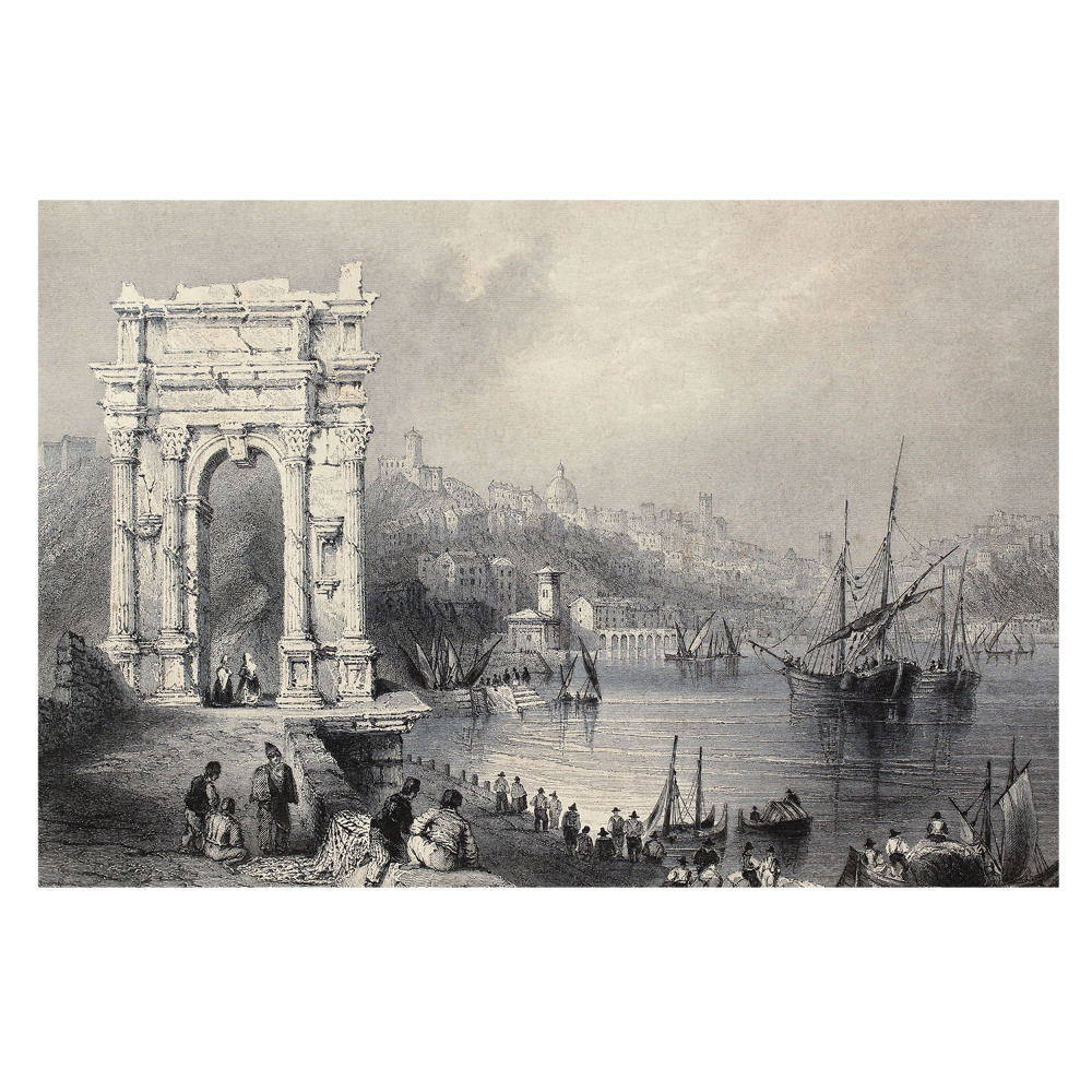 Fototapeta flizelinowa do salonu z motywem historycznej przystani morskiej