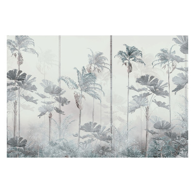 Nowoczesna fototapeta na wymiar z motywem palm w delikatnej mgle