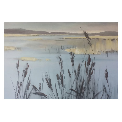 Tapeta fotograficzna flizelinowa Refleksyjny spokój wśród jeziornych trzcin
