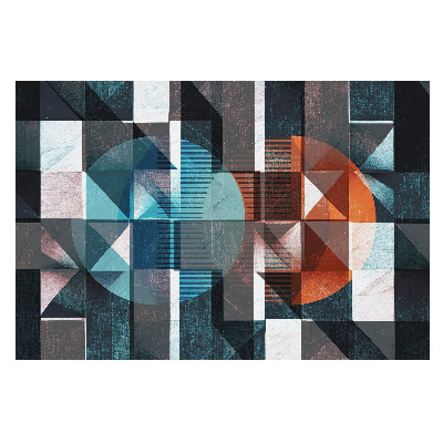 Fototapeta na flizelinie z nadrukiem przedstawiającym dynamiczne barwy geometrycznego wzoru