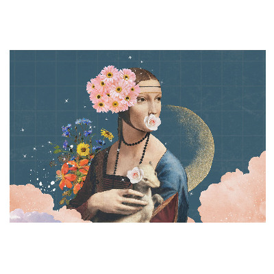 Tapeta fotograficzna flizelinowa z motywem surrealistycznego portretu w kwiatach