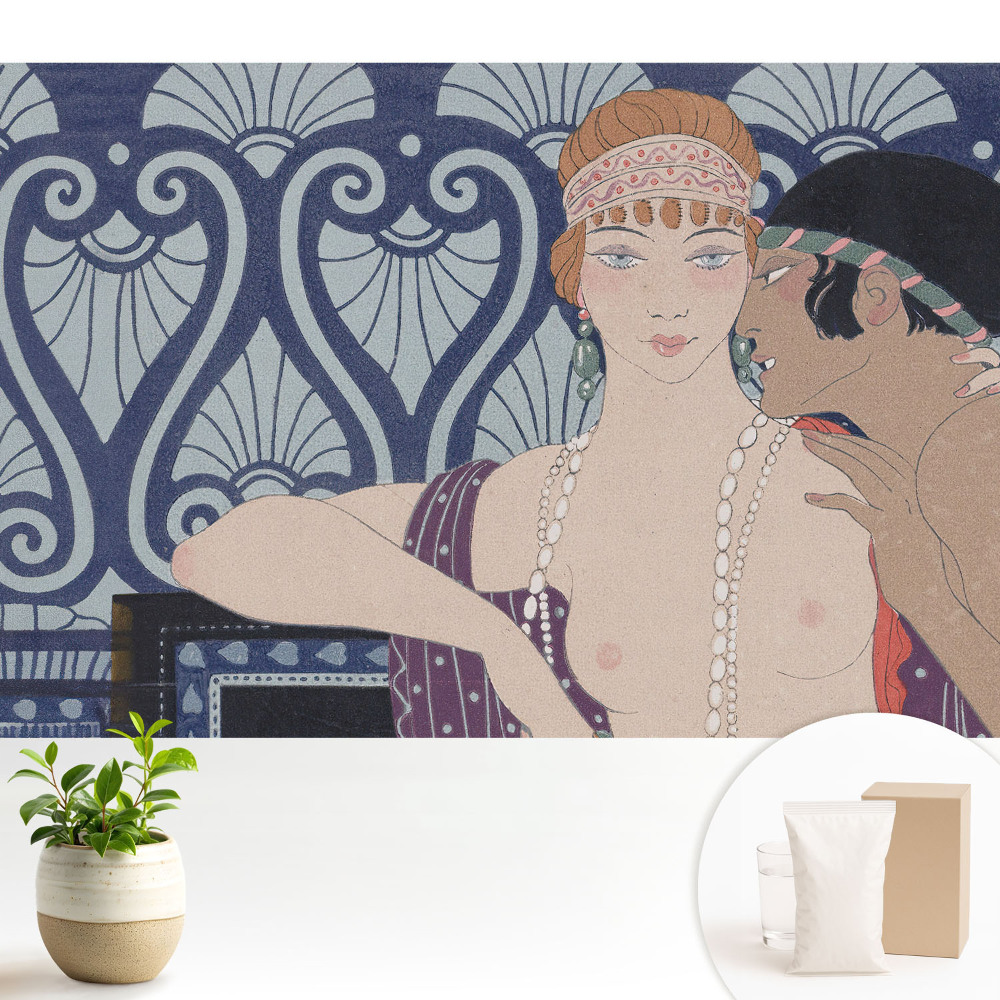 Fototapeta na wymiar do sypialni z motywem luksusowej pary w stylu art deco