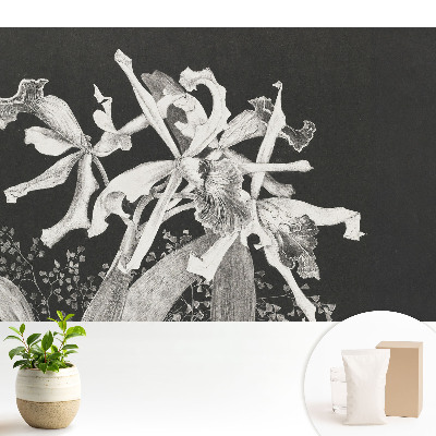 Fototapeta na flizelinie z nadrukiem przedstawiającym elegancką mroczną orchideę