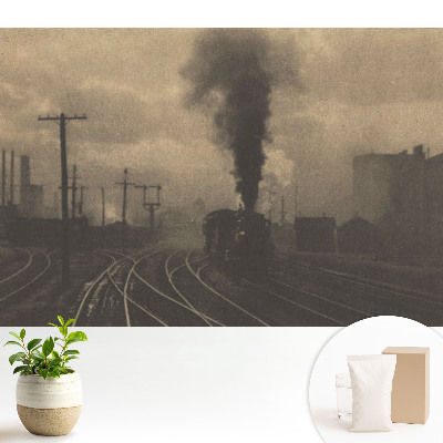 Tapeta fotograficzna flizelinowa z motywem industrialnego składu kolejowego