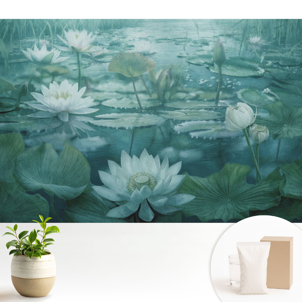 Fototapeta Magiczne lilie w stawie