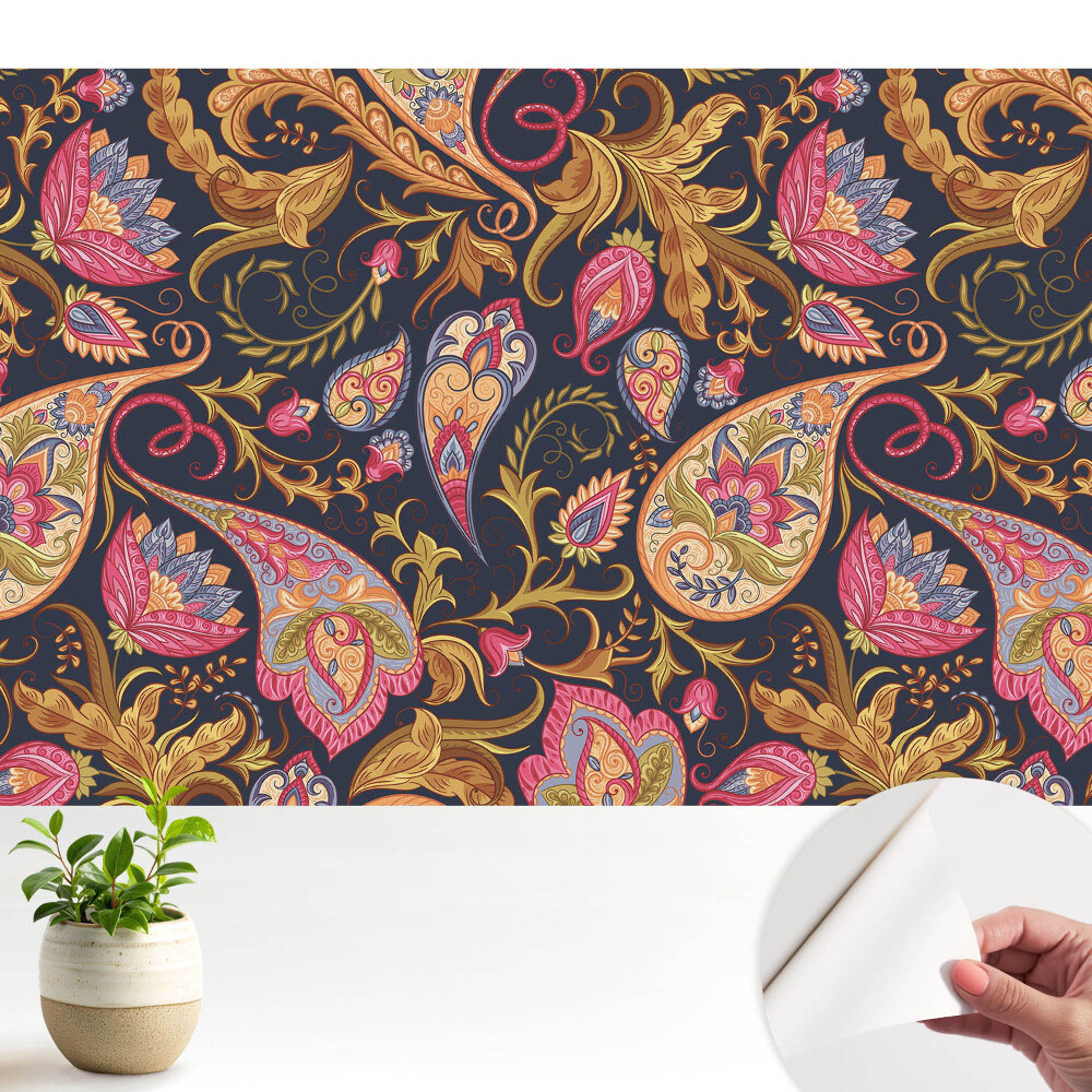 Tapeta fotograficzna samoprzylepna kolorowa klasyka paisley