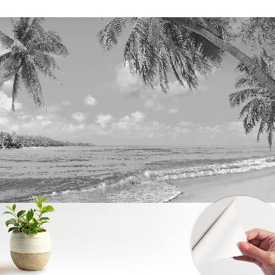Fototapeta samoprzylepna do salonu egzotyczna plaża palmowa