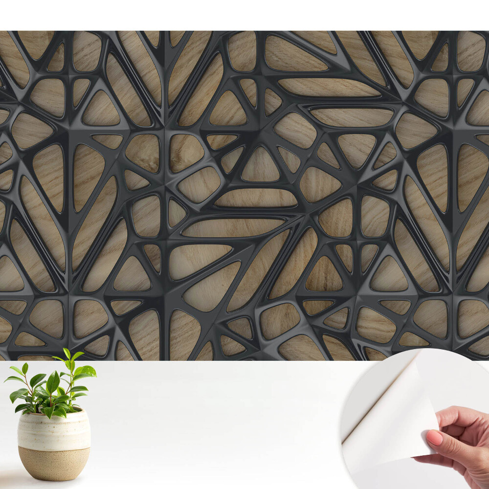 Fototapeta z nadrukiem samoprzylepna ażurowy design drewniany