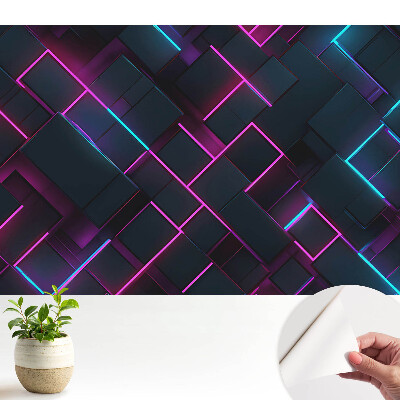 Fototapeta do salonu z neonowym podświetlanym wzorem