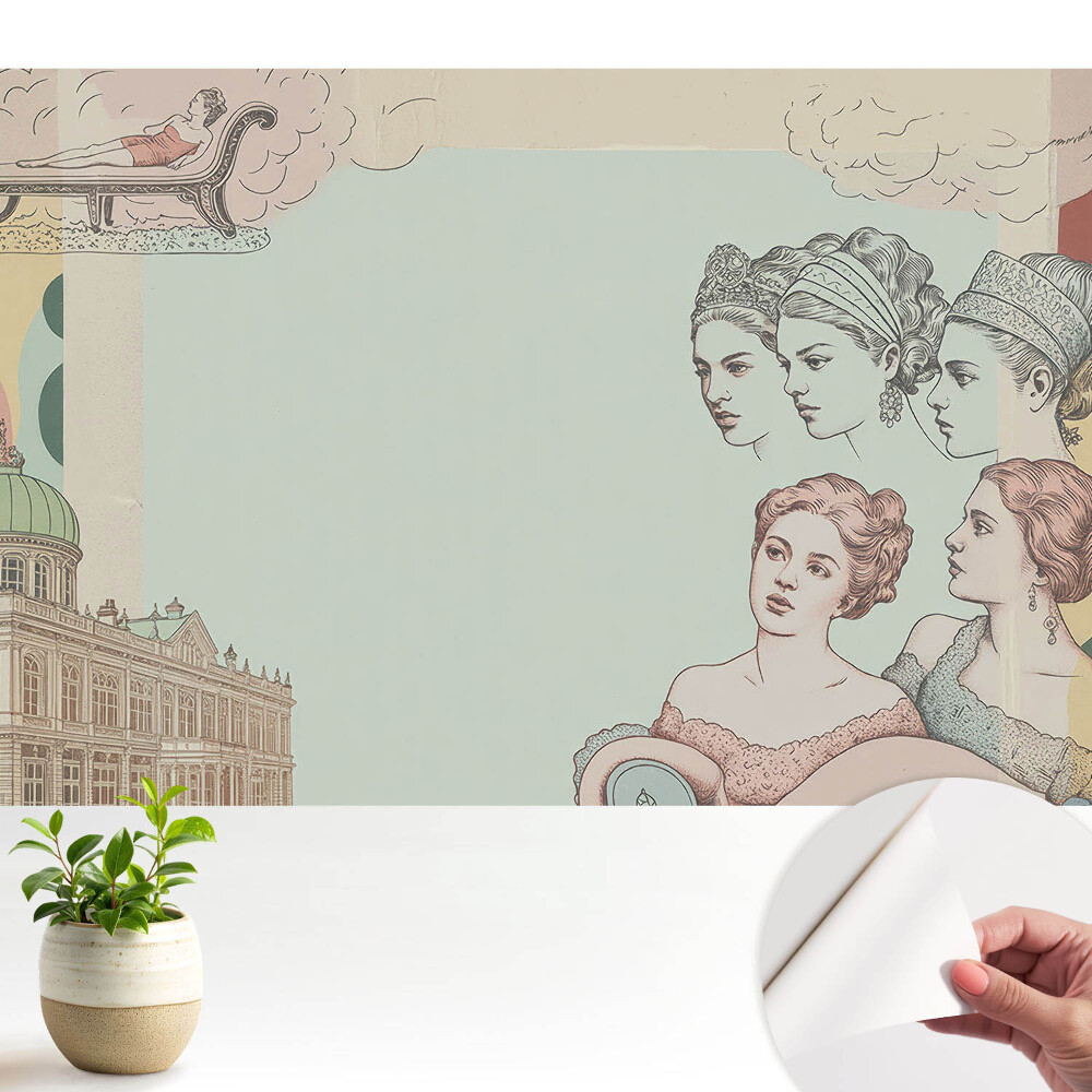 Fototapeta do salonu Historyczny kolaż pastelowy