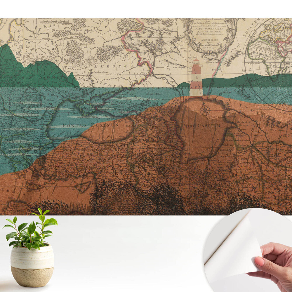 Fototapeta Historyczna mapa barwna
