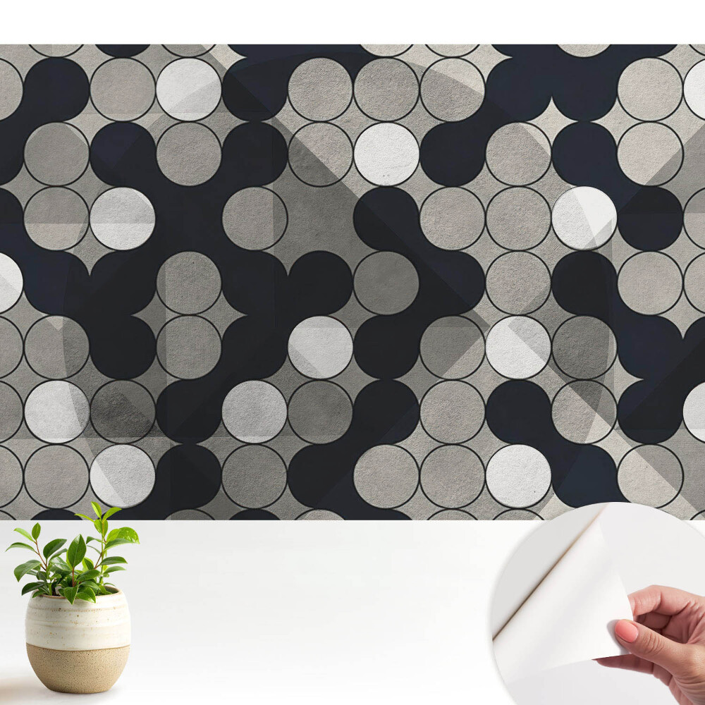 Fototapeta do sypialni kontrastowy rytm geometrycznych okręgów