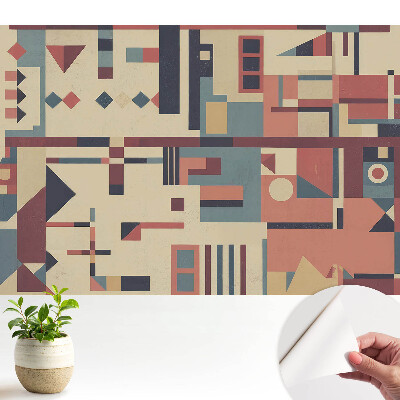 Fototapeta z nadrukiem samoprzylepna z geometrycznym wzorem w żywych kolorach