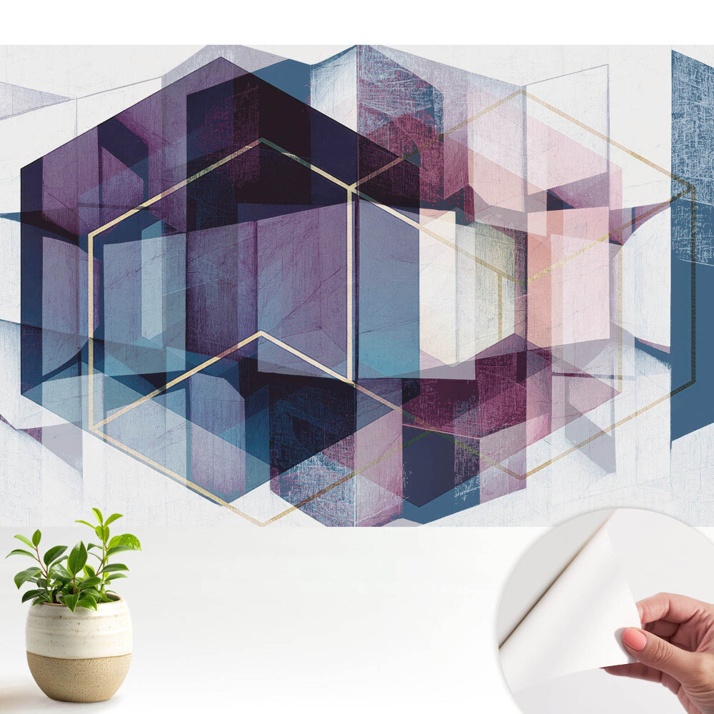 Fototapeta z nadrukiem samoprzylepna barwna architektura geometrycznych form