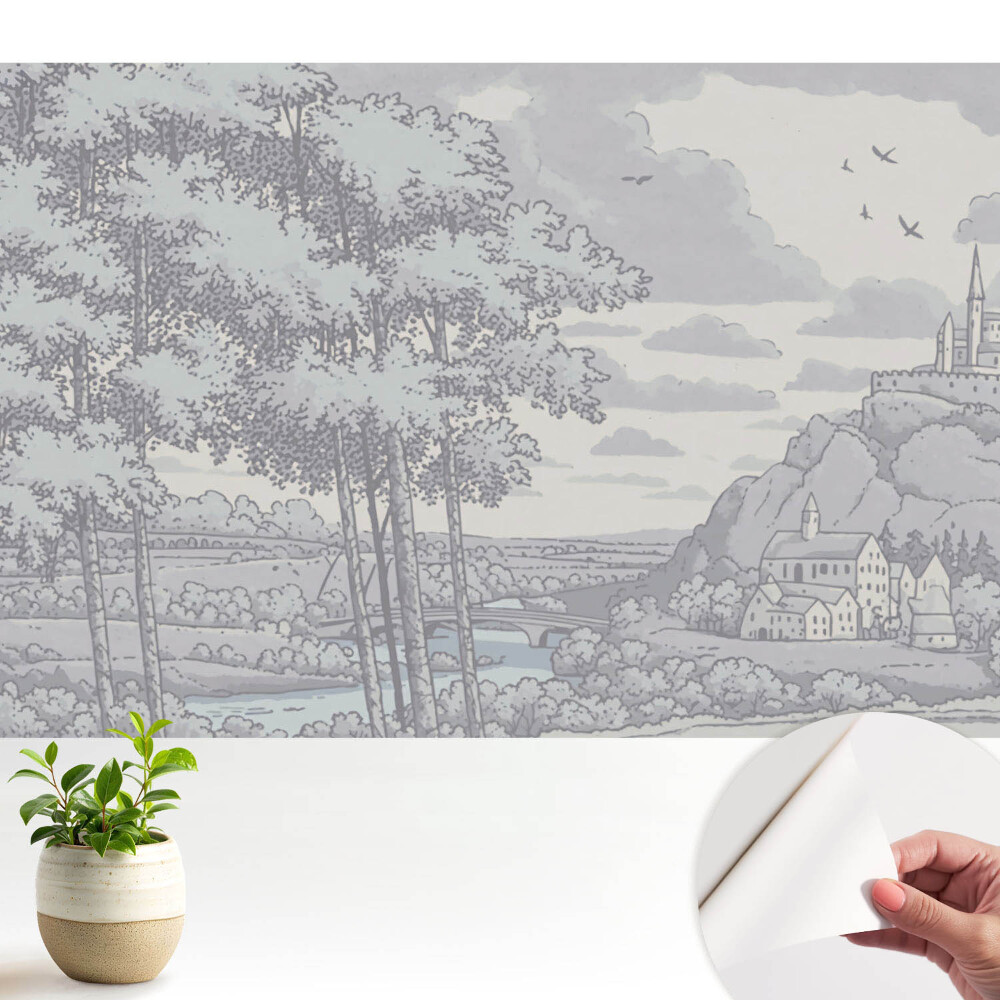 Fototapeta na wymiar klasyczna ilustracja leśnego zamku