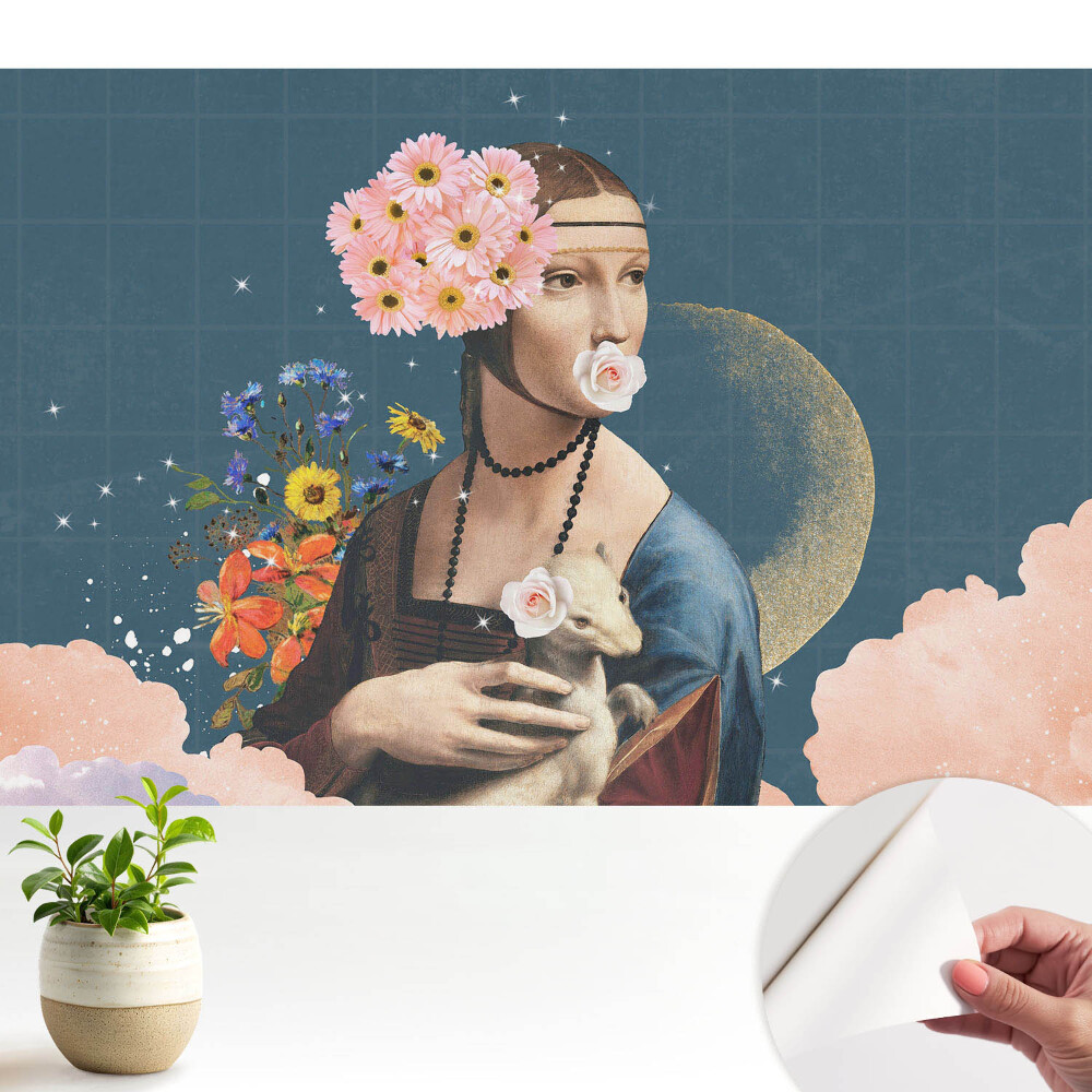 Tapeta fotograficzna samoprzylepna Surrealistyczny portret w kwiatach
