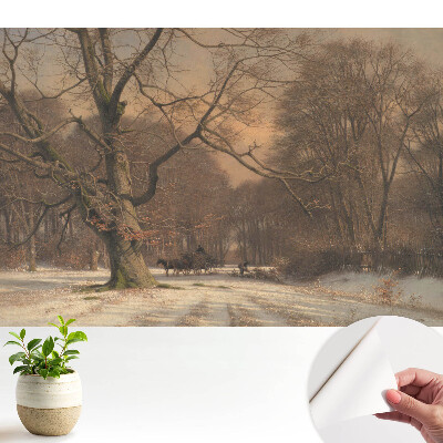 Fototapeta z nadrukiem samoprzylepna Spokój śnieżnego boru