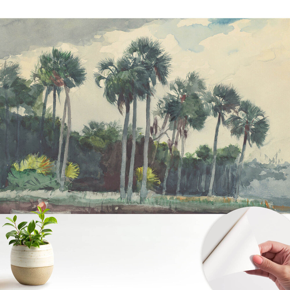 Fototapeta z nadrukiem samoprzylepna akwarelowa aura palm