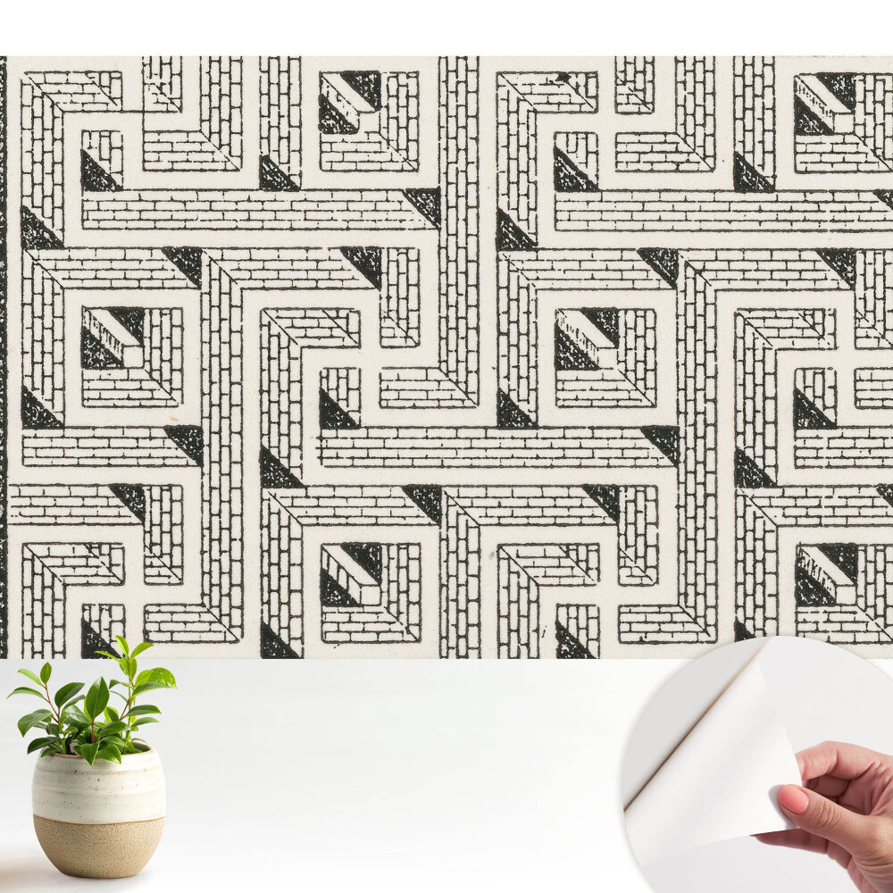 Tapeta fotograficzna samoprzylepna Geometryczny labirynt cegieł