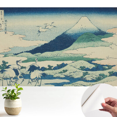 Fototapeta do sypialni japońskie żurawie w górach