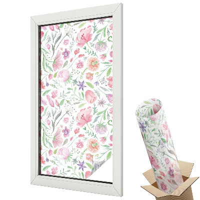 Dekoracyjna folia okienna Pastelowe kwiaty w klasycznym stylu