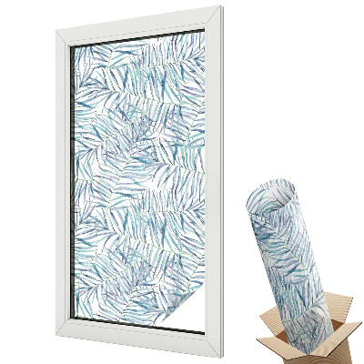 Witraż naklejka na okno Subtelne liście na białym tle