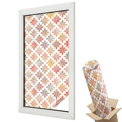 Mleczna folia na okno witraż Kwiatowy wzór przytulny i harmonijny