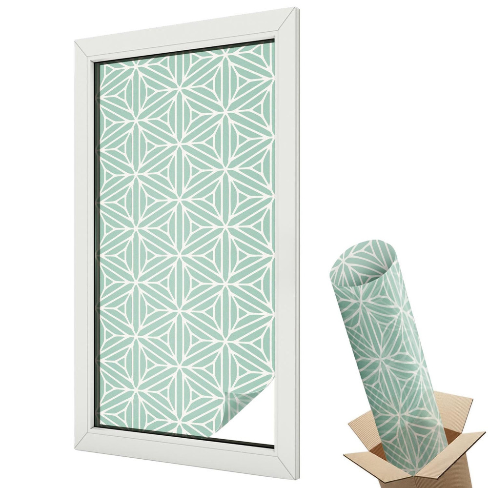 Mleczna folia na okno witraż Geometryczne kropki romby