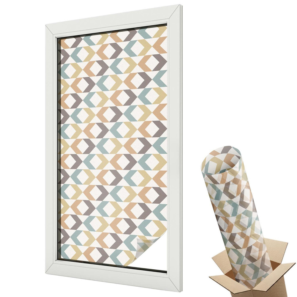 Dekoracyjna folia okienna Geometryczne romby kolory ziemi