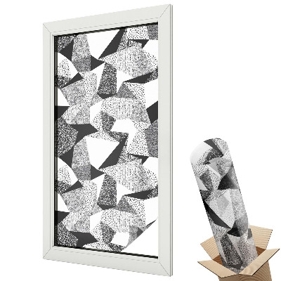 Dekoracyjna folia okienna Geometryczne trójkąty linie kropki szarość