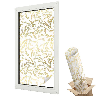 Mleczna folia na okno witraż Żółte liście harmonia i elegancja