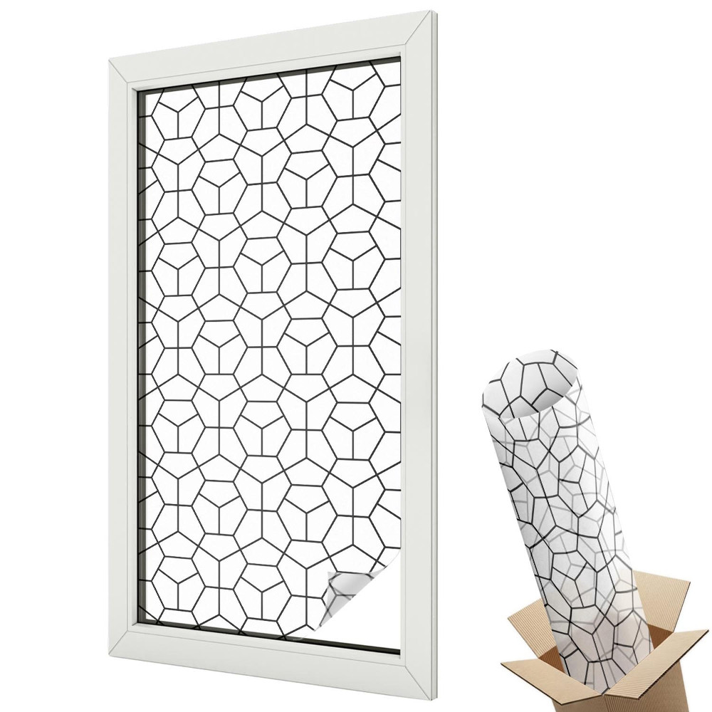 Mleczna folia na okno witraż Delikatne wzory kwiatowe klasyczna elegancja