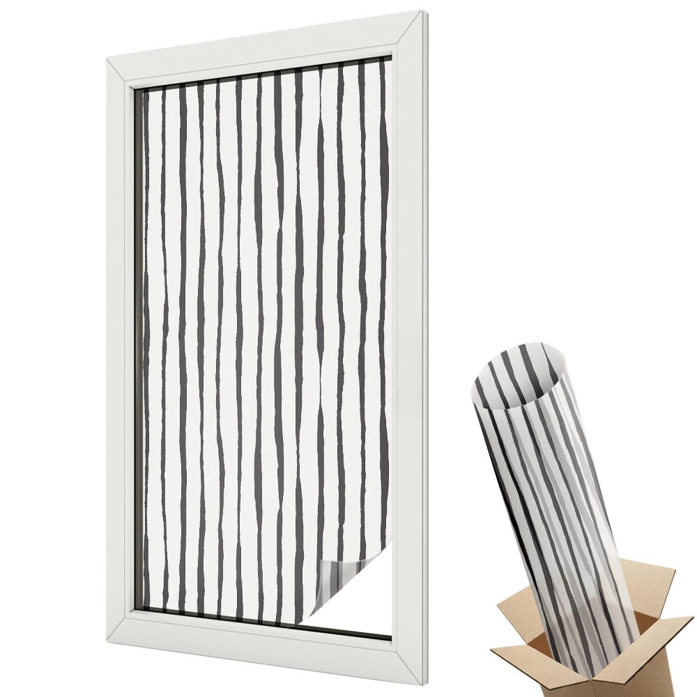 Witraż naklejka na okno Wyraziste pionowe pasy w minimalistycznym stylu