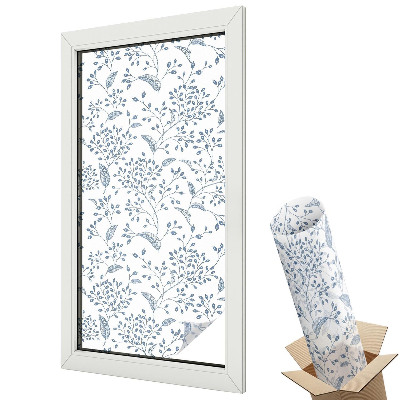 Witraż naklejka na okno Elegancki wzór roślinny w stylu klasycznym