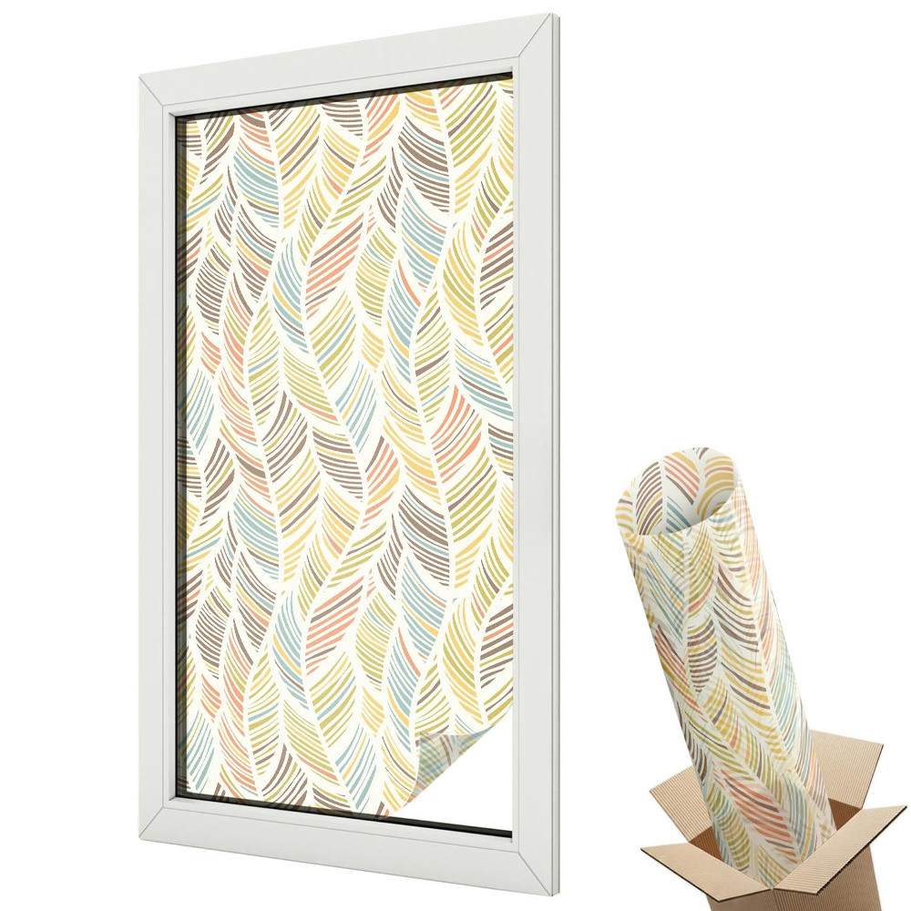 Dekoracyjna folia okienna Kolorowe pióra lekkość wzoru