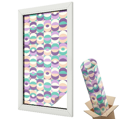 Mleczna folia na okno witraż Geometryczna symetria żywe kolory nowoczesny styl