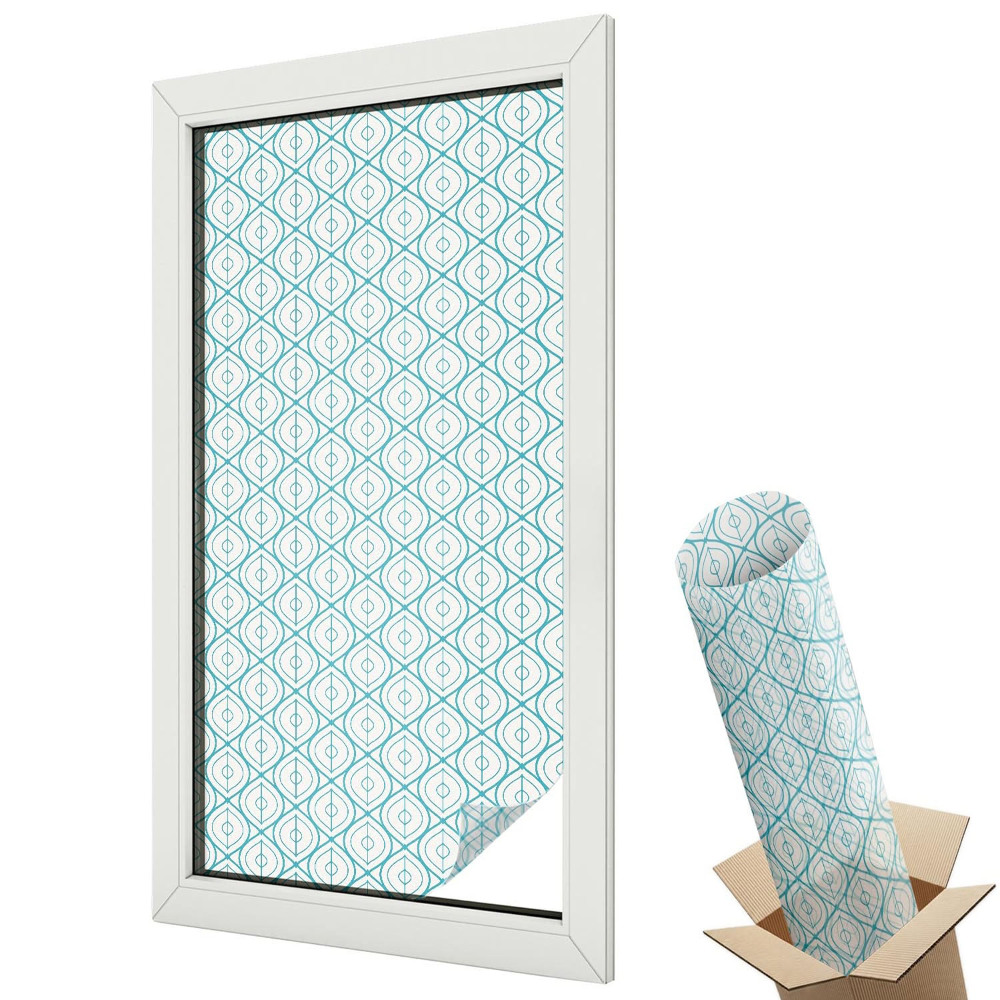 Mleczna folia na okno witraż Geometryczny wzór w stonowanych tonacjach