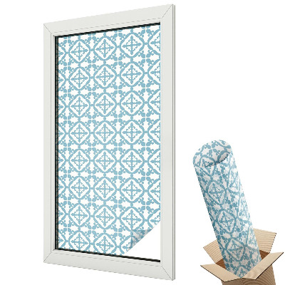 Dekoracyjna folia okienna Geometryczne białe okręgi na niebieskim tle