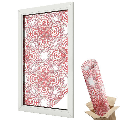 Dekoracyjna folia okienna Czerwone symetryczne ornamenty