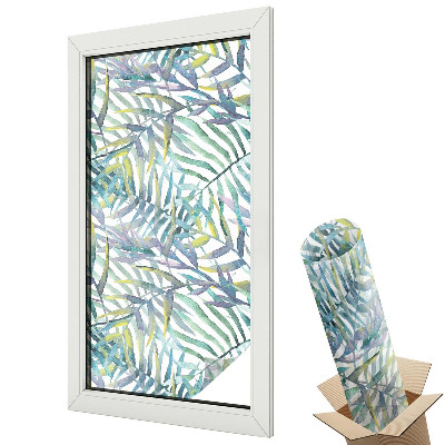 Dekoracyjna folia okienna Liście paproci powtarzalność i akwarela