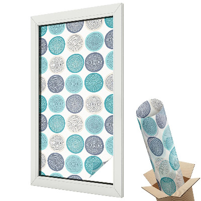 Dekoracyjna folia okienna Wibrujące niebieskie koła geometria