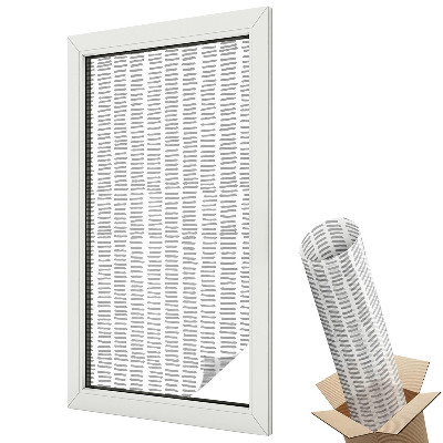 Mleczna folia na okno witraż Szare linie wzór minimalistyczny