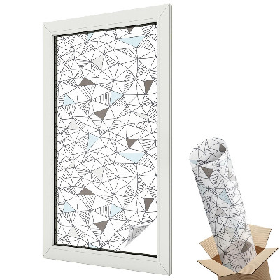 Witraż naklejka na okno Dynamiczna mozaika szarości w stylu nowoczesnym