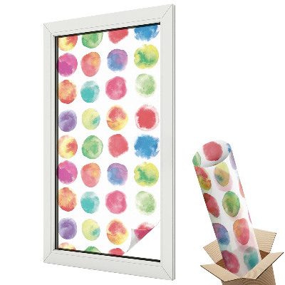 Dekoracyjna folia okienna Barwne akwarelowe kółka nowoczesny styl