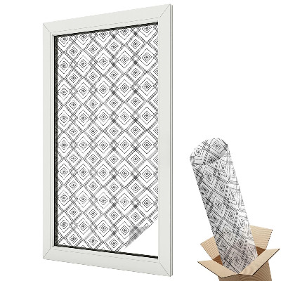 Mleczna folia na okno witraż Geometryczne romby symetria elegancja