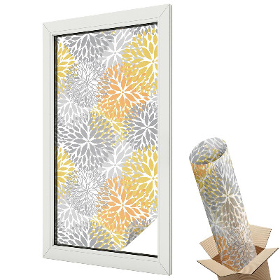 Witraż naklejka na okno Kwiatowa geometria powtarzalna kolorowa